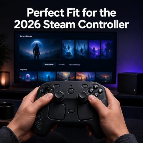 Protective Skin for 2026 Steam Controller 2, Soft Silicone Cover Case, Anti-Slip Shockproof Black Shell for Full Protection, Steam Controller Accessories