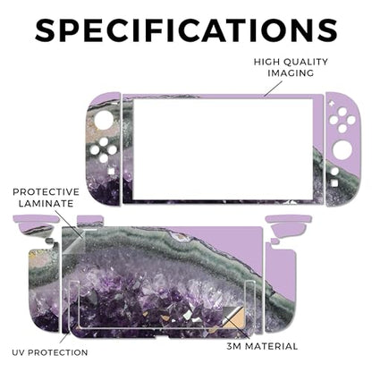 Gaming Skin Compatible with Nintendo Switch 2 Console Only - Amethyst Agate - Premium 3M Vinyl Protective Wrap Decal Cover - Easy to Apply | Crafted in The USA by MightySkins - color: Amethyst Agate, size: Switch 2 Console Skin Only, style: Matte Finish
