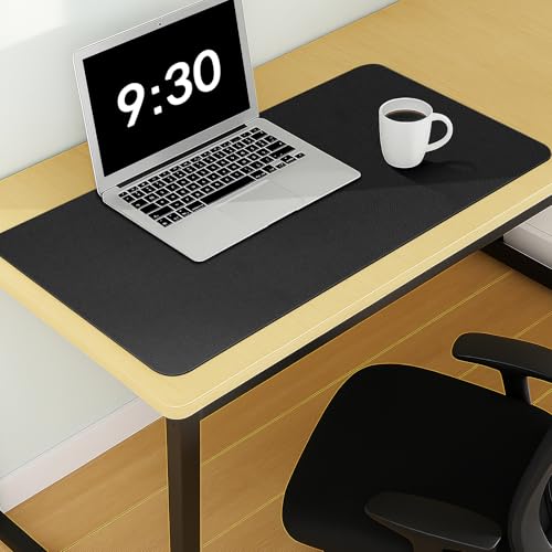 Warmstar Leather Table Cover 14 x24 Inch, 1.8MM Thick PVC Table Protector Waterproof, Desk Cover Protector Non-Slip Table Pad for Kitchen, Dresser, Gaming Desk,Dining Room Table - color: Black, size: 14" x 24"