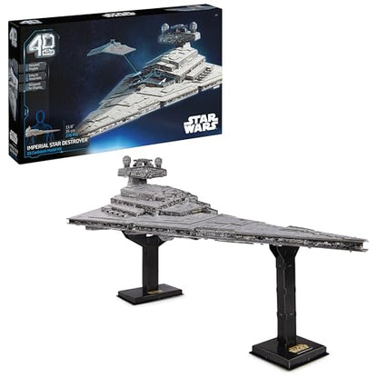 4D Build, Star Wars Deluxe Imperial Star Destroyer 3D Model Kit, Star Wars Collectibles & Desk Decor, Adult Puzzle, Building Toys, 278 Pieces, 3D Puzzles, Gift Ideas for Ages 12 & Up - style: Deluxe Imperial Star Destroyer 278 pcs