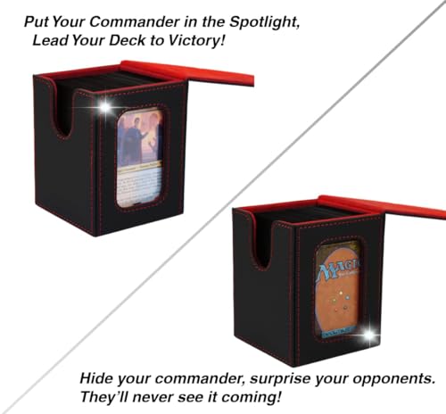 MTG Deck Box with Commander Display, Fits TCG Cards (Purple＆Purple) | Holds 120 Single/100 Double-Sleeved Cards, Fit MTG/PTCG/OPTCG Cards, Strong Magnet, PU Leather, With 2 Dividers & 1 Toploader - color: Purple＆Purple