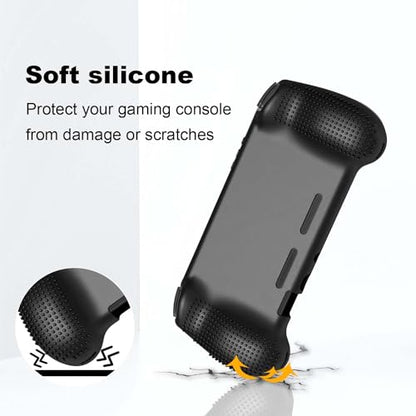 Silicone Protective Case for RG556, Only Compatible with Anbernic RG 556 Handheld Game Console Anti-Scratch Washable Soft Skin Case (Black) - color: Black