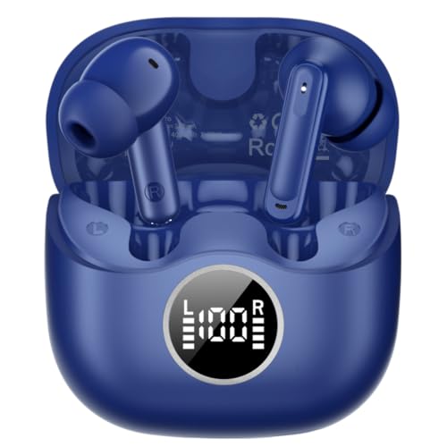 xinwld Adaptive Hybrid Active Noise Canceling 2026 Wireless Earbuds, 6 Mics ENC Clear Call Ear Buds, Hi-Res Audio Deep Bass Bluetooth 5.4 Headphones, 40H, LED, for Sports Running Gym Workout, Blue - color: Blue