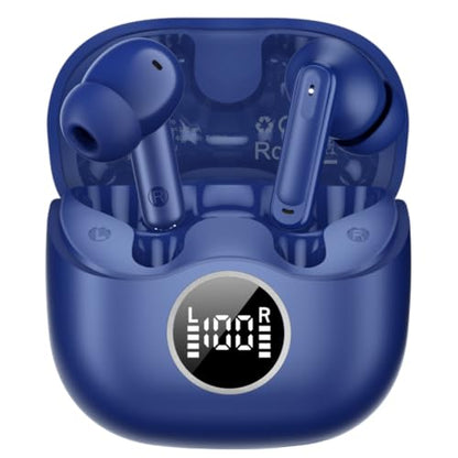 xinwld Adaptive Hybrid Active Noise Canceling 2026 Wireless Earbuds, 6 Mics ENC Clear Call Ear Buds, Hi-Res Audio Deep Bass Bluetooth 5.4 Headphones, 40H, LED, for Sports Running Gym Workout, Blue - color: Blue
