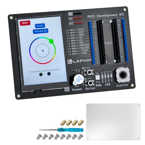 LAFVIN PICO Development Kit for Raspberry Pi Pico 2/2W/1/1W, 3.5" 320×480 Capacitive Touch Screen, Mini PSP Joystick, Plug-and-Play No Soldering, 40PIN GPIO Expansion Board