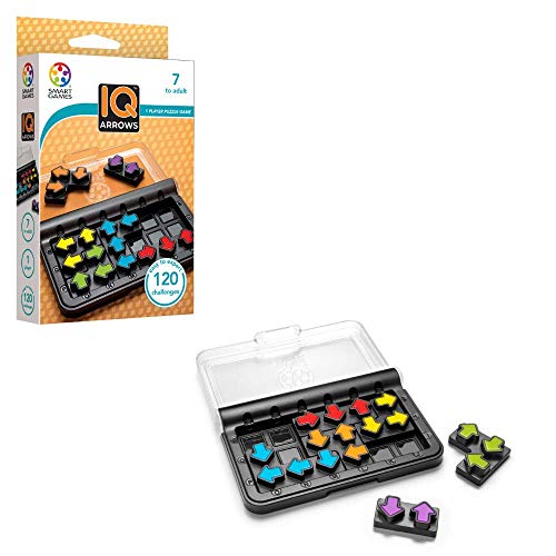 SmartGames IQ Arrows | Boost Planning and Problem Solving Skills | 120 Challenges from Easy to Expert | Great for Ages 7 - Adult | A Fun Travel Game in a Portable Case - style: Compact