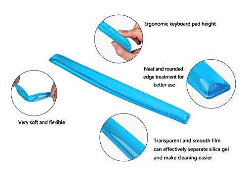 Gel Keyboard & Mouse Wrist Rest Set - Keyboard Wrist Rest Pad & Mouse Support for Office Gaming Pad Computer Laptop Ergonomic Comfortable Pain Relief- Blue Pad Set - color: Blue Pad Set
