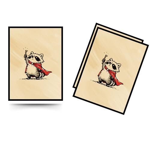 Trading Card Sleeves – 100 Count – Smooth Matte Art Back & Clear Front (66 x 92 mm) – Fits Standard Cards, MTG, Sports & Collector Decks - Little Red Bandit