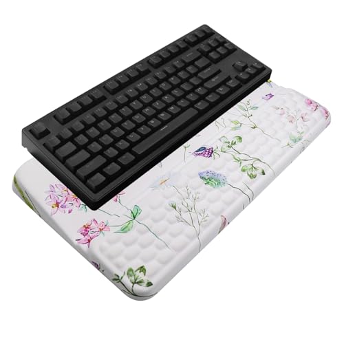 Computer Keyboard Stand with Wrist Rest, Ergonomic Tilted Keyboard Holder - Keyboard Riser with Wrist Pad - Keyboard Tray Support for Office Home - Scattered Flowers - color: Keyboard Stand-scattered Flowers