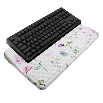 Computer Keyboard Stand with Wrist Rest, Ergonomic Tilted Keyboard Holder - Keyboard Riser with Wrist Pad - Keyboard Tray Support for Office Home - Scattered Flowers - color: Keyboard Stand-scattered Flowers