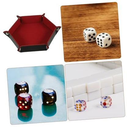 Kisangel Folding Pu Dice Storage Case Elegant Dice Tray for Tabletop Games Jewelry Sundries Organizer Chic Design for Living Room Bedroom Game Room Decor