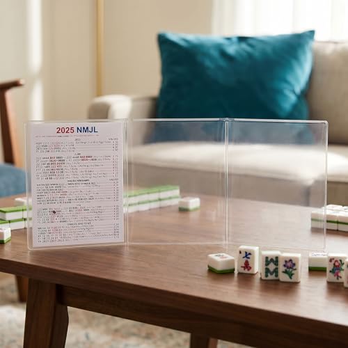 2pcs Mahjong Card Cover Protector, Waterproof Cover Holder Large Print Size(6 1/8”x4 3/4”), Matte Clear Plastic Sleeves Accessories for Protecting Scorecards Rule Sheets Hand Cards