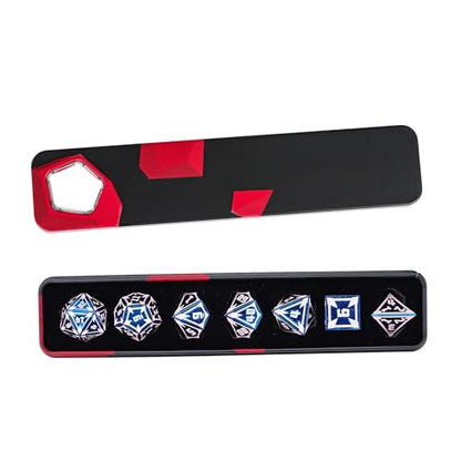 UDIXI Metal Dice Set D&D Heavy Metallic DND Dice Set for Board Game (Blue) | 7-Pieces, Lozenge Pattern, Zinc Alloy Material, Gorgeous Gift Case, DM Gift, for Dungeons and Dragons Role Playing Games - color: Blue