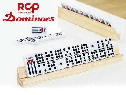 Dominos Set for Adults – Professional Double 9 Dominoes Set of 55 Tiles, Metal Spinner, Classic and Travel Board Game with Wood Case Juegos de Mesa (Cuban Flag) - color: Cuban Flag