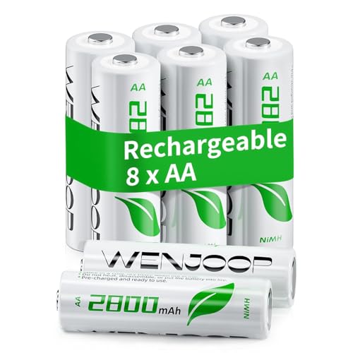 Rechargeable AA Batteries 8Pack, 2800mAh High-Capacity, NiMH, Double A Battery, Long-Lasting, AA Rechargeable Batteries for Household and Office Devices, Pre-Charged - 1.2V Low Self Discharge - size: 8 Count