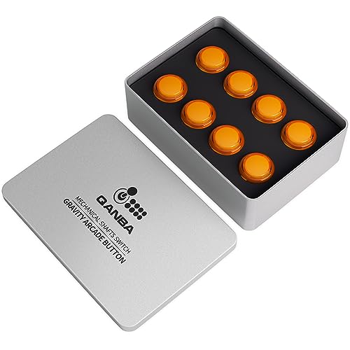 Qanba Gravity KS Mechanical Arcade Buttons 30mm Snap-in Mechanical Pushbutton (Boxed (Clear Orange D11(8 pcs)) - color: Clear Orange D11(8 pcs)