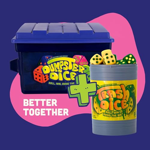 Big Discoveries Dumpster Dice Fast-Paced Family Dice Game | Fun 4-Player Board and Dice Game with Dumpster, 80 Piece Dice Set, and Graffiti Stickers | Perfect for Travel, Parties, and Game Night