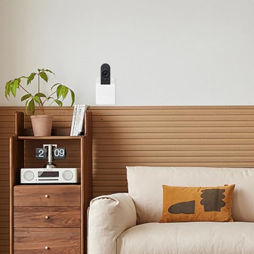 2 PCS Self Adhesive Remote Holder Wall Mount Control Holders | Small Wall Mounted TV Remote Bracket Air Conditioner and Pen Organizers and Accessories for Home Office School (White) - color: White