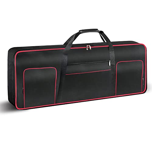 Ruibo 61 Key Keyboard Gig Bag Case,Portable Durable Keyboard Piano Waterproof 600D Oxford Cloth with 10mm Cotton Padded Case Gig Bag 40"x16"x6" - color: Black