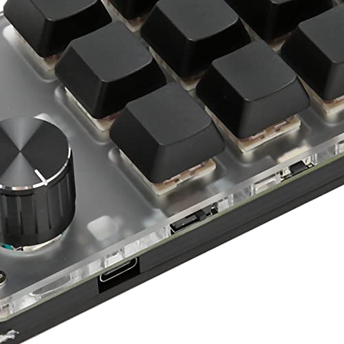 Zunate Mini Keypad, Programmable Macro Keypad with Knob Design, Mechanical Gaming Keypad Wired USB Bluetooth Dual Mode, OSU Keyboard for Office Game Music (12 Keys with 2 Knobs)