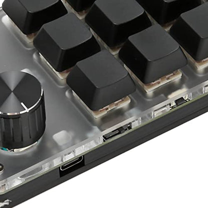 Zunate Mini Keypad, Programmable Macro Keypad with Knob Design, Mechanical Gaming Keypad Wired USB Bluetooth Dual Mode, OSU Keyboard for Office Game Music (12 Keys with 2 Knobs)