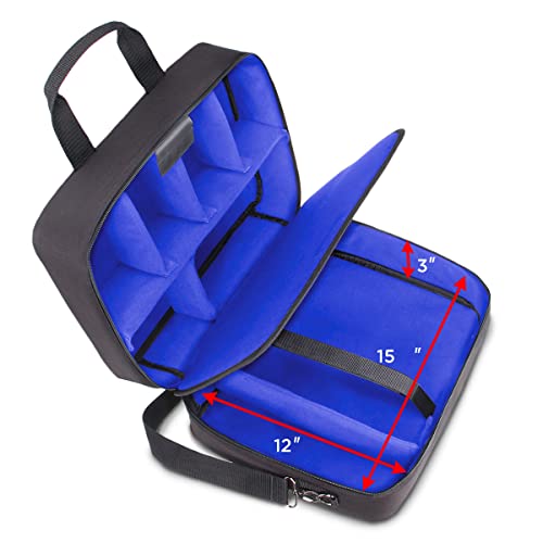 USA Gear Board Game Bag Fits Catan, Cards Against Humanity, Monopoly, Battleship, Sequence, Ticket to Ride & more - Board Game Storage Bag with Customizable Interior, Padded Shoulder Strap (Blue) - color: Blue