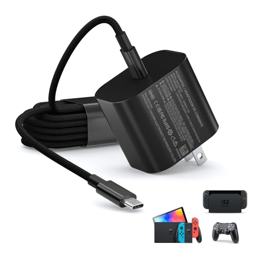 Switch 2 Charger - 60w Charger for Nintendo Switch 2/1，20V 3A PD3.0 Fast Charging Power Supply with 6.6FT USB C Cord Compatible with Switch/OLED/Lite/Steam Deck - Support 4K TV Mode