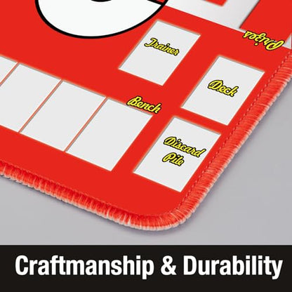 Biouai Playmat for Trading Card Game - Stitched Play Mat with Tube for Card Gameplay with Zones, 2 Player Trainer Game Playing Mats (Red-1) - color: Red-1