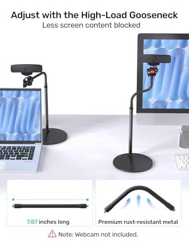 Webcam Stand for Desk, Upgraded Gooseneck Web Camera Tripod & 360° Swivel Ballhead for Logitech Webcam C922 C930 C930e C920 C920s C920x C960 C615 BRIO NexiGo N60 with 1/4" Thread