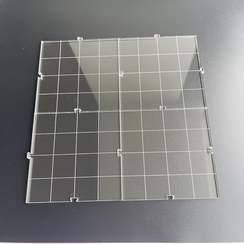 9 Pieces Modular Acrylic Map Tiles, 1-Inch Grid, 3mm Thick, Dry-Erase Surface for Tabletop Games