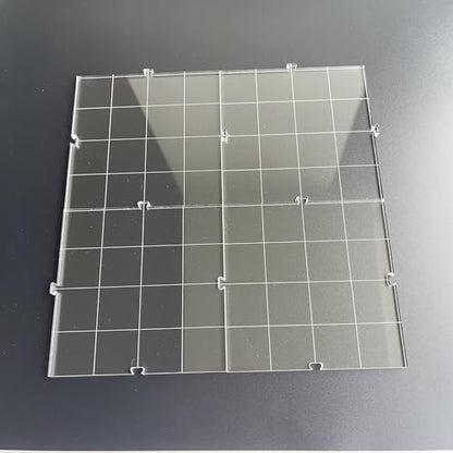 9 Pieces Modular Acrylic Map Tiles, 1-Inch Grid, 3mm Thick, Dry-Erase Surface for Tabletop Games