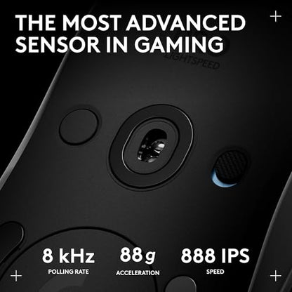 Logitech G PRO 2 Lightspeed Ambidextrous Wireless Gaming Mouse - White | Symmetrical design, <4 customizable magnetic side buttons, USB-C charging, PowerPlay Wireless Charging Supported, For PC/Mac - color: White