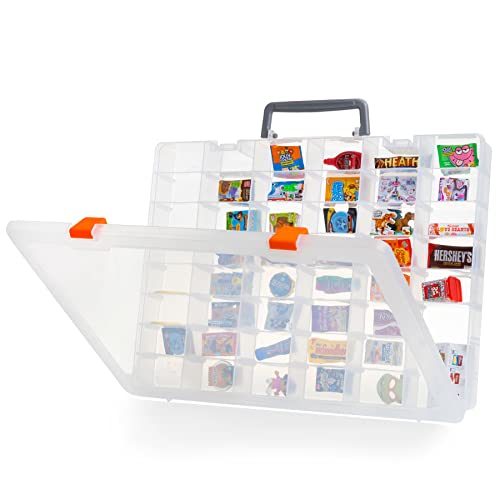 MYMOON HOME Plastic Toy Storage Case Compatible with Mini Brands Collector Toys, Shopkins, Real Littles, and LOL Surprise Series 1, 2, 3, 4, Collectible Compartments for Miniatures, Travel Friendly