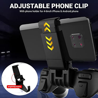 arVin Bluetooth Gamepad Controller for iPhone & Android with Phone Holder, 360 Joystick, 18 Hours Playtime - color: Blue
