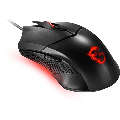 msi Clutch GM08 Gaming Mouse, 4200 DPI, Optical Sensor, 3 Adjustable Weights, Red LED Lighting, Symmetrical Design - style: Clutch GM08