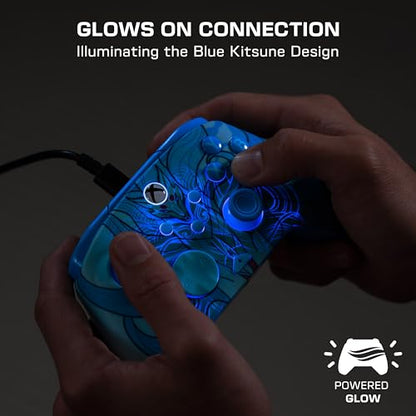 Turtle Beach Rematch Advanced Wired Gaming Controller for Xbox & PC | Xbox Series X|S, Xbox One, PC, 2 Remappable Buttons, Hall-Effect Triggers, Audio Controls, Glows-in-the-Dark, Blue Kitsune - color: Blue Kitsune