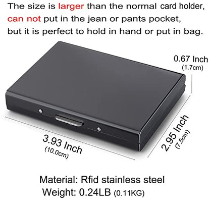 RFID Credit Card Holder Protector Metal Credit Card Wallet Business Card Holder for Men Women Gift Box Package (Black) - color: 01 Black
