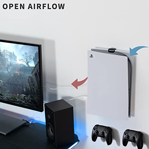 VIVO Steel Wall Mount Bracket Designed for PS5 Gaming Console, Vertical Display for PlayStation 5, Open Design, Black, MOUNT-PS5B - color: Black