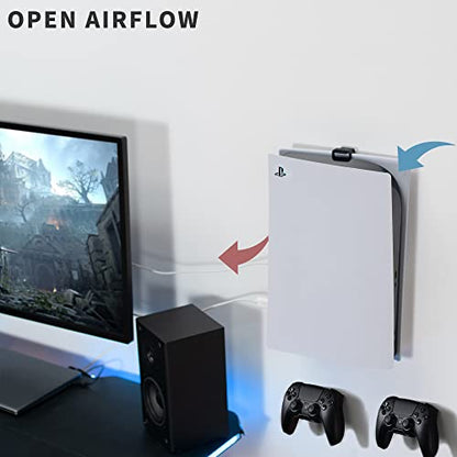 VIVO Steel Wall Mount Bracket Designed for PS5 Gaming Console, Vertical Display for PlayStation 5, Open Design, Black, MOUNT-PS5B - color: Black