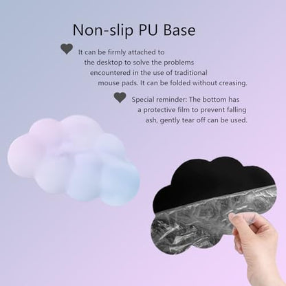 Cloud Mouse Pad and Keyboard Wrist Rest 4PCS Extended Large Desk Mat Pad Set Memory Foam Non-Slip Ergonomic Gaming Mouse Pad Wrist Support for Computer Laptop Home Office Cute Pink Blue Sky - color: 4pcs Blue Pink Sky