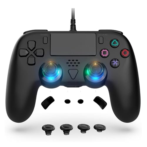 GAMFAMI Wired Controller Compatible with PS5/PS5 Pro/PS5 Slim/PC - Wired Controller with Built-in Advanced Back Buttons Programming/Turbo,with Thumbsticks | 2 High-Rise, 2 Mid-Rise (Black) - color: Black
