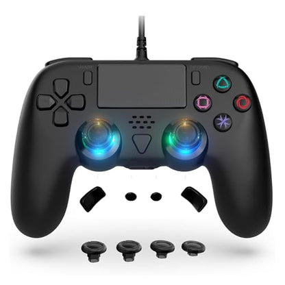 GAMFAMI Wired Controller Compatible with PS5/PS5 Pro/PS5 Slim/PC - Wired Controller with Built-in Advanced Back Buttons Programming/Turbo,with Thumbsticks | 2 High-Rise, 2 Mid-Rise (Black) - color: Black