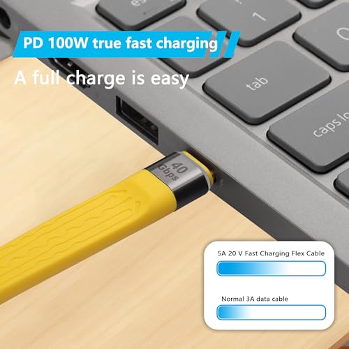 SinLoon 40Gbps USB4 Type C Extension Cable 100W PD Fast Charging 8K USB C to USB C Flat Slim FPC Data Cable for Laptop & Phone (Male to Female)