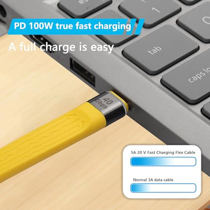 SinLoon 40Gbps USB4 Type C Extension Cable 100W PD Fast Charging 8K USB C to USB C Flat Slim FPC Data Cable for Laptop & Phone (Male to Female)