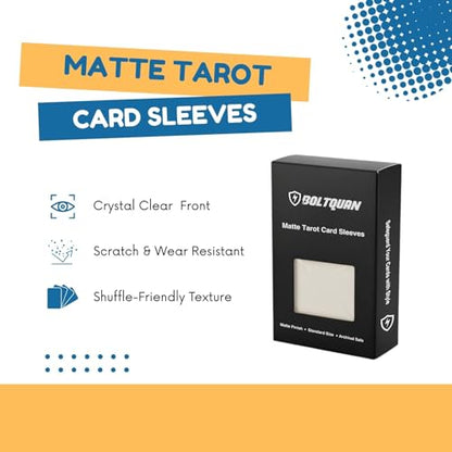 Matte Tarot Card Sleeves – 100CT Clear Front & Non-Glare Back, Fits Standard Tarot & 40K Sized Cards (70×120 mm) – Durable Protective Sleeves for Deck Building, Shuffling & Storage - style: Textured Matte