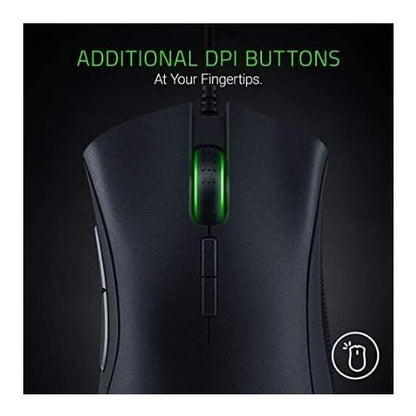 Razer DeathAdder Elite Gaming Mouse: 16,000 DPI Optical Sensor - Chroma RGB Lighting - 7 Programmable Buttons - Mechanical Switches - Rubber Side Grips - Matte Black