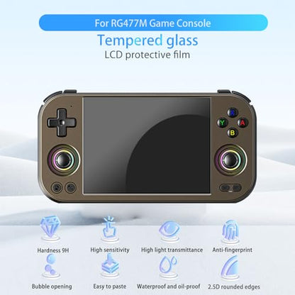NOUKAJU Screen Protector for RG477M Game Console, HD Tempered Glass,9h Hardness,Scratch,Anti-Fingerprin,Tempered Glass Film Guard for Anbernic RG477M Retro Handheld Game Console[1 Pack]