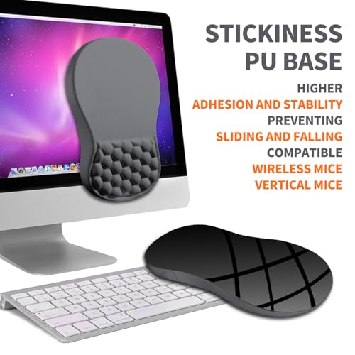 Ergonomic Joint Wrist Support Mouse Pad with Memory Foam Cushion Massage Bump, Carpal Tunnel Pain Relief Mousepad Slope Design for Wrist Rest, 11.8x7.9 in, DimGray - color: DimGray