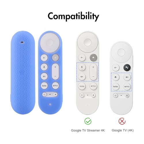 LEFXMOPHY for Google TV Streamer 4K Remote Case 2024 Silicone Cover Protector Glow in Dark - Blue - color: GLOW BLUE