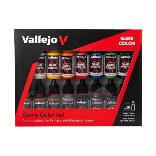 Vallejo - 게임 컬러 소개 세트 | 판타지 및 워게임 피규어용 스타터 세트 | 16병 x 18ml(0.60액량 온스) - style: 오리지널 포장